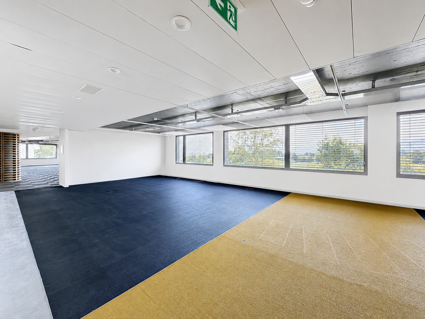 Espace de bureau au sol bicolore